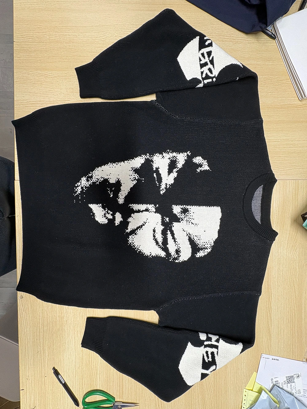 Man Street Style Jacquard Knitted Pullover