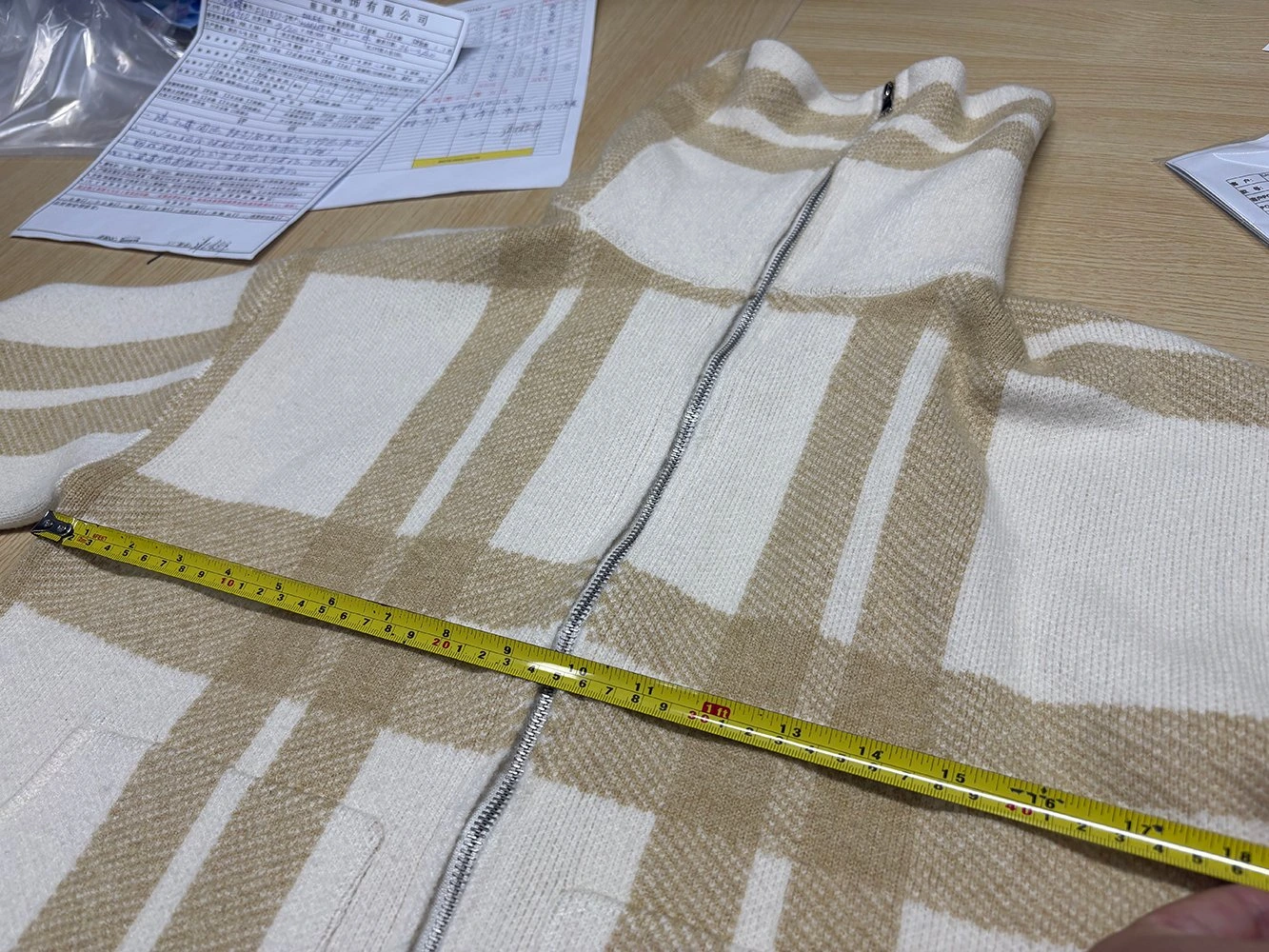 Measuring sweater size